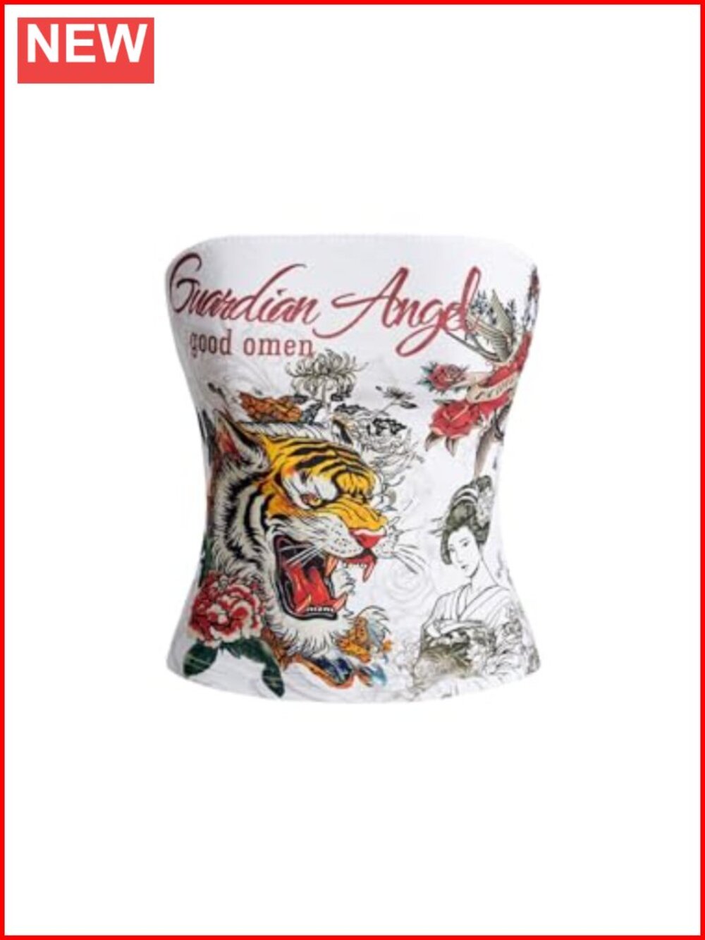 Y2K Strapless Graphic Tube Top Sleeveless Bandeau Going Out Top